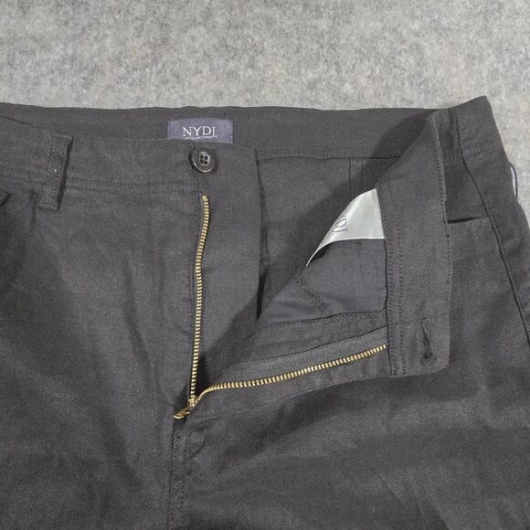 NYDJ Womens NWT Black Solid Lift/Tuck Linen Blend Bermuda Shorts Sz 12 Slimming - Picture 4 of 11